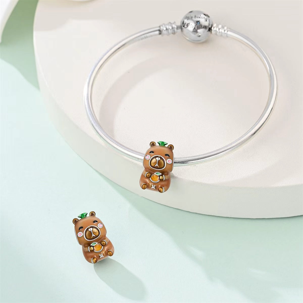Snack Time Capybara Charm Charming