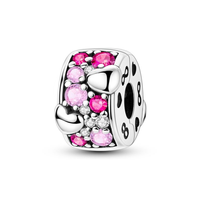 „Pink Hearts“ klipsový prívesok